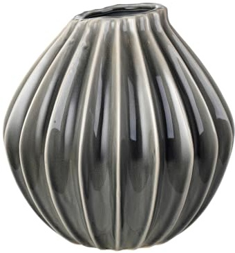 broste Copenhagen Wide Vase M Keramik Smoked Pearl 25 cm