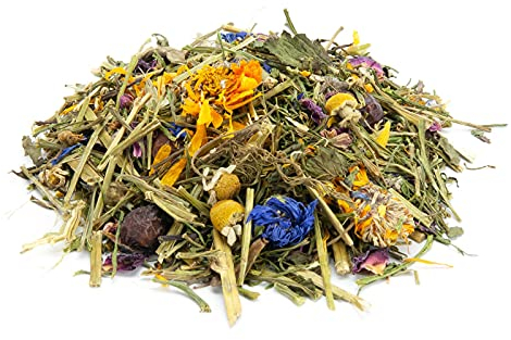 Mr. Crumble Struktur-Futter Wildwiese 1 kg – Getreidefrei & Pelletfrei – mit Kräutern & Blüten – hoher Rohfaseranteil für Verdauung & Zahnpflege bei Kaninchen, Chinchillas, Meerschweinchen & Degus