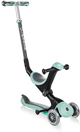 Globber - GO•UP Deluxe - Trottinette évolutive 3 Roues avec siège, pour Les Enfants de 15 Mois à 6 Ans, Vert Pastel