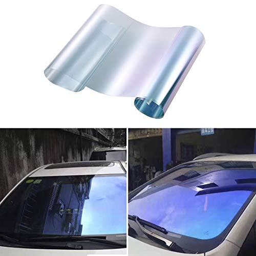 Blueshyhall Lámina tintada para coche, 67 % VLT, color azul oscuro, con efecto espejo, protección visual, protección contra el deslumbramiento, protección térmica, protección solar, para luna