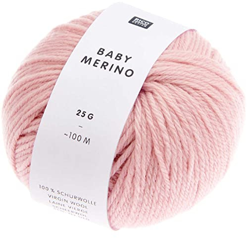 Rico Baby Merino dk Farbe 07 rosa, Babywolle reine Merinowolle zum Stricken oder Häkeln