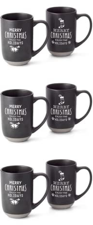 3 x NY teemando® bägare Enjoy the holidays keramik i en materialmix, tvåfaldigt sorterade 0,45 l = 6 jumbokoppar