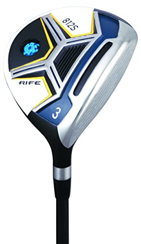 Rife Golf herr Rife 812s # 3 trä golfklubb, högerhänt normal flex med herrstorlek svart Pro sammetsgrepp