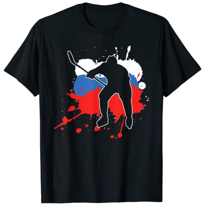 Giocatore di hockey della bandiera della Russia - Hockey su ghiaccio russo Maglietta