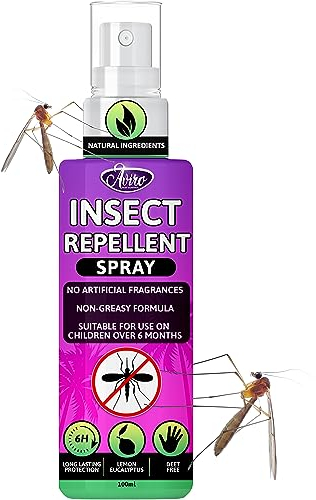 Aviro Mosquito Repellent Spray - Insect Repellent Spray, Bug Repellent Made from Natural Lemon Eucalyptus. No Artificial Fragrance, DEET-Free. Safe for Pregnant Women & Kids. Travel Size 100ml