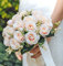 Floinla Ramos de Boda para Novia, Dama de Honor, Ramo de Rosas Artificiales champán, para Boda, Iglesia, decoración del hogar, Regalos