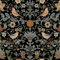 FunStick Tapete Schwarz Tropisch Selbstklebende Mustertapete Blumen Vintage Klebefolie Blätter Möbelfolie Selbstklebend Wohnzimmer Küche Fototapete Vögel 44.5CM×3M