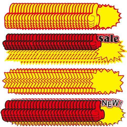 SWYSGS 120 Piezas Etiquetas de precio Etiquetas de Venta Etiquetas de Precio Fluorescentes Etiquetas de Exhibición Para Su Uso en Supermercados Tiendas Tiendas Minoristas Garajes