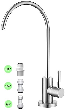 Drinking Water Faucet for Kitchen,100% Lead-Free Reverse Osmosis Faucets,Stainless Steel Kitchen Filtered Water Faucets,Brushed Nickel RO Faucet with Longer Thread Pipe