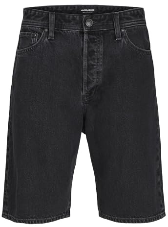 JACK & JONES Short en Jean pour Homme - Coupe Baggy, Noir Denim/Pack : SBD 499, M