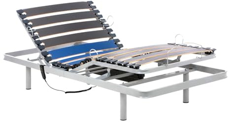 Geriafy Elektrisk ledad säng i silver | 80 x 200 cm, förstärkt och kompakt, kabelstyrning