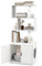 COSTWAY Cat Litter Box Enclosure, 2 in 1 Hidden Cats Washroom Furniture with 3 Storage Shelves, Side Entrance, Indoor Wooden Cat House Bookshelf (White)