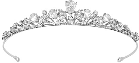 Amexo Bridal Tiara Corona Principessa di Cristallo Wedding Sposa Diadema Corona Regina con Strass per la Cerimonia Nuziale Proms Spettacoli