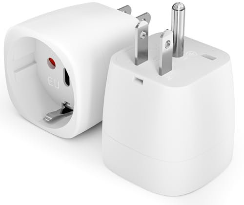 BHHB Paquet de 2 Adaptateur Prise USA, De la France 2 Broches vers Les États-Unis 3 Broches Adaptateur Prise Americaine, Convient aux États Unis, au Canada, au Japon, au Mexique, en Thaïlande, etc