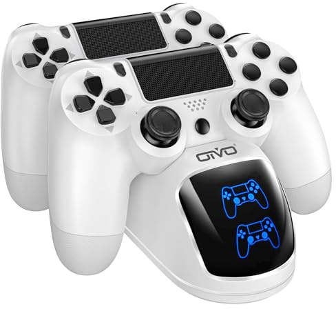 OIVO P4 Controller Ladestation, P 4 Controller Ladestation mit 1,8 Stunden Ladechip, P4 Charger Dock Staion, Controller Ladegerät für Sony P 4/Pro/Slim Controller Weiß