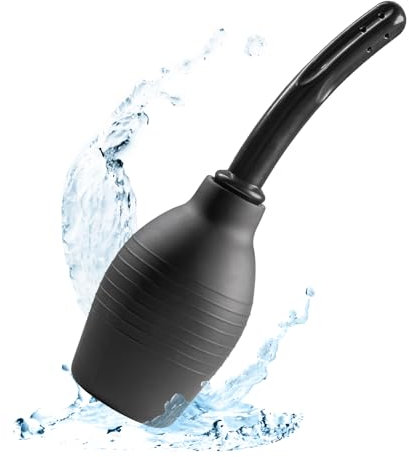 310ml Black Douche – Comfortable & Reusable Douches for Men & Douches for Women, Soft Silicone Enema for Gentle Cleansing