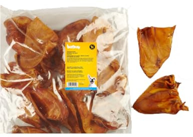 Boomy - Snack per cani | Orecchie di maiale | Snack per carne secca naturale al 100% | Snack da masticare per cani | 25 pezzi