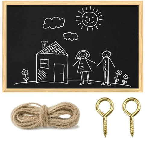 Chalk Boards for Walls 60 x 40 cm Wooden Frame Chalk blackboards Boards Outdoor Chalkboard Bulletin Blackboard for Wall Notice Menu Memo