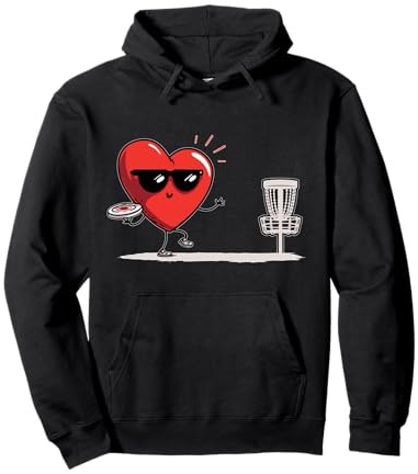 Discgolf - Occhiali da Sole a Forma di Cuore, per Golfisti, San Valentino Felpa con Cappuccio
