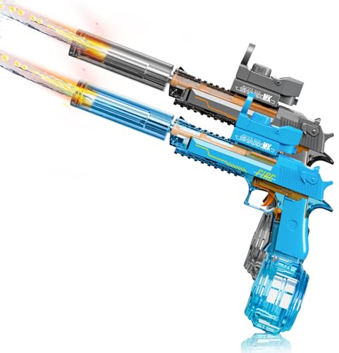 UROINT Pistola De Agua EléCtrica para NiñOs, Pistola Agua Potente De Largo Alcance, Electric Water Gun con Luz Led, Fiesta En La Piscina Juguetes Regalos para Adultos NiñAs (Desert Eagle 2 Piezas)