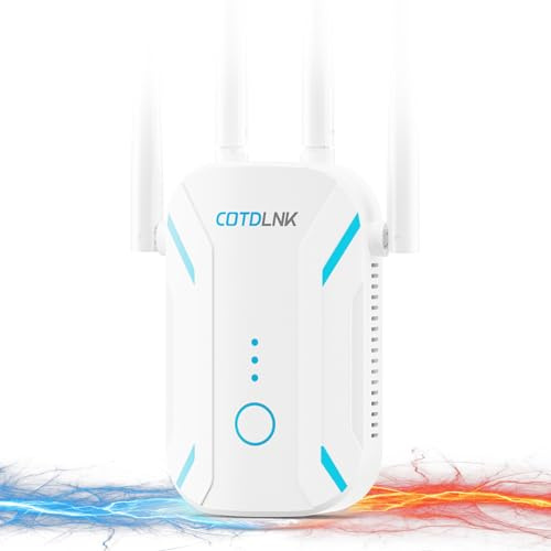 2026 Repetidor WiFi 1200Mbps, COTDLNK Amplificador Señal WiFi Extensor de Red WiFi con Incorporado PA Dual Band 5GHz y 2.4GHz Amplificador de señal de Internet, con Puerto Ethernet, Enchufe de la UE