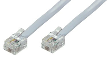 Loops 2 m RJ11 hane till kontaktkabel - router/modem bly - bredbandsfilter telefon ADSL/fax