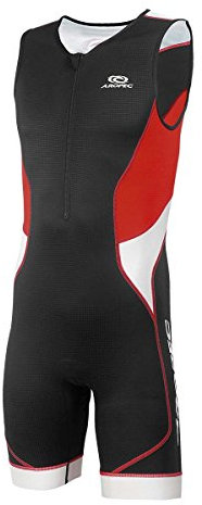 Aropec Tri-Compress TX 1 Lycra Triathlonanzug für Herren Schwarz Rot SS Kurzarm3TC109M - Leicht dehnbar und atmungsaktiv