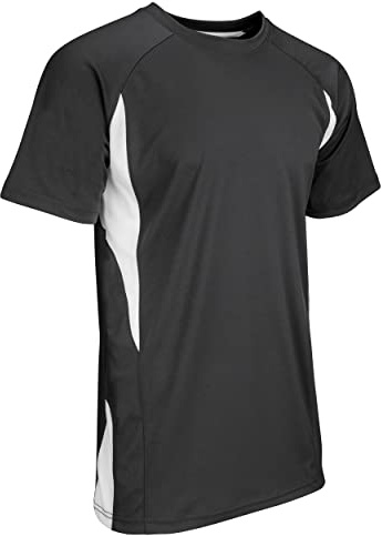Champro Top Spin Lightweight Polyester Baseball Jersey, Adult Medium, Black,White