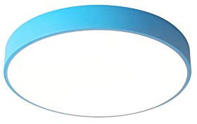 BigPinwheel Minimalist LED Colorful Macaron Lámpara de techo, lámpara de techo creativa nórdica moderna de montaje empotrado, 3 temperaturas de color, dormitorio, comedor, sala de estar (Blue, 30cm)