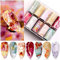 Jackallo Marmor Nagel Folie Transfer Aufkleber Nail Art Aufkleber Tipps Wraps Folie Transfer Kleber Glitter Acryl DIY Nagel Dekoration für Gel Nägel
