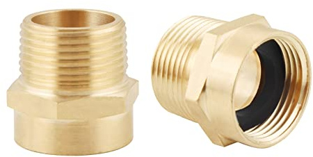 Inwindrain 2 Pack 3/4 G (BSP) Female Thread to US 3/4 NPT Male Thread Pipe Fitting,Brass Pipe Fitting Adapter,G to NPT Adapter 3/4
