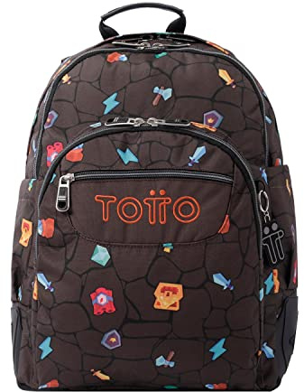 TOTTO Mochila escolar estampado videojuego - Crayoles