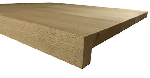 EFO Tabla de cortar de madera XL 47 x 37 cm | Tabla de cortar grande de madera de haya con borde de mostrador | Tabla de cortar de madera grande con borde para una transferencia eficiente de alimentos