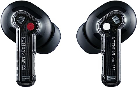 Nothing Ear (2) - Wireless Earbuds with ANC (Active Noise Cancelling), Hi-Res audio certified, Dual Connection, Powerful 11.6 mm custom driver - Black