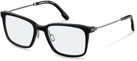 Rodenstock Quadratisch Azetat Brillen in Black, Dark Grey für Herren, Brille mit Sehstärke, optional mit Sonnenbrillen tönung oder Blaulichtfilter (Modell R8032)