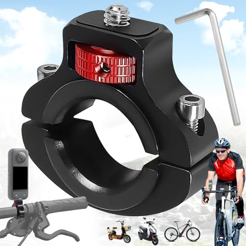 Mikqky Supporto Per Telecamera Sul Manubrio Della Bicicletta, 1/4 Per Gopro e Action Cam, Con Chiave Esagonale