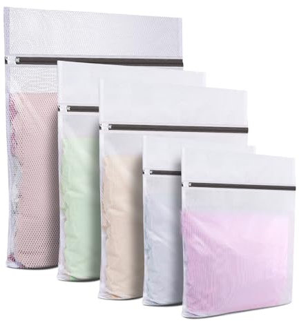 Dntorx 5 reti per bucato, per lavatrice, sacco per la biancheria, borsa per la biancheria, con chiusura lampo, per camicie, maglioni, jeans, biancheria intima, abbigliamento per bambini (30 x 40 cm,