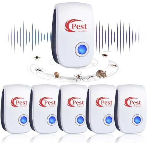 Ultraschall Schädlingsbekämpfer, 6 Stück Insektenschutzmittel Moskitoschutz Innenräumen Pest Repeller, Schädlingsbekämpfung Insekt gegen Moskito, Kakerlake, Mäuse, Spinnen, Fliegen