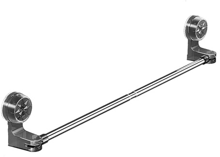 Erconsso Barra portasciugamani con ventosa, da parete, regolabile, con gancio girevole, salvaspazio, per spogliatoio, camera da letto, hotel, dormitorio, vasca da bagno, appartamento, casa e