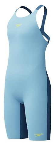 Speedo Girls Fastskin Junior Endurance+ Max Openback Kneeskin Swimsuit Swimming Costume Blue Size 7-8 Years