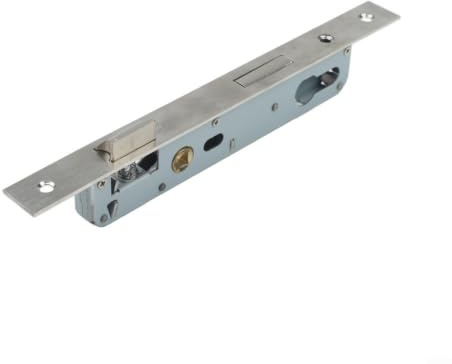 Momfin Serratura a mortasa in acciaio inox, 85 x 20 mm, con chiusura girevole per cancello da giardino, inserto a forma di U, per porta d'ingresso, garage, ufficio, sicurezza argento