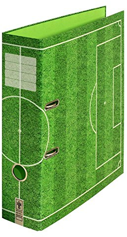 Rasenplatz - Ordner Schulordner Motiv DIN A4 ca. 8 cm breit Motivordner Fußball-Motiv grün Kinder Jungen