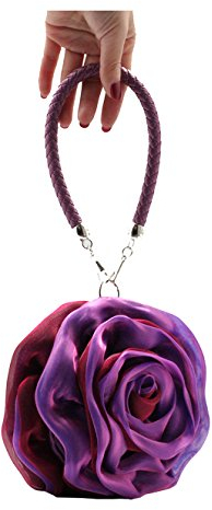 UK_Stone Damen Blumen Form Clutch Party Handtasche Abendtasche Handgelenk Tasche (Lila)