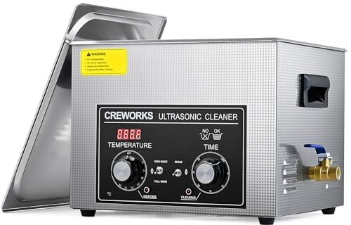 CREWORKS 15L Ultrasonic Cleaner with Heater and Timer, 360W Stainless Steel Ultrasonic Cleaning Machine, Professional Ultrasonic Parts Cleaner Ultrasound Cleaning Machine for Lab Tools Auto Parts