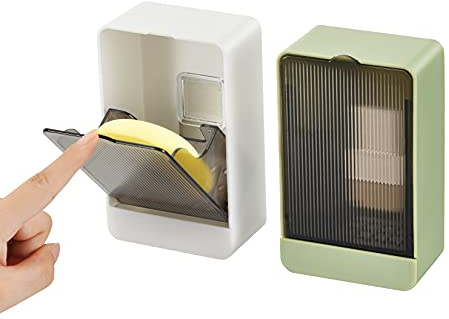 Soap Holder Dish Shower, 2 Pack Bar Soap Holder with Drainage, Self Draining Soap Holder, Wall Mounted Soap Box Tray Container for Bathroom, Bathtub Kitchen Sink, No Drilling, 4 Adhesive Include