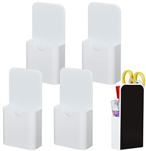 Yicaam 4 Pièces Boîte de Rangement Magnétique, Porte Marqueur Magnétiques, Support de Crayons Magnétique pour Réfrigérateur, Tableau Blanc et Casier