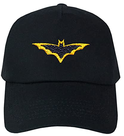 TeddyT's Bat Man Kids Black Baseball Cap Sun Hat (5-10 Years)