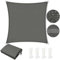 WOLTU Sonnensegel Wasserdicht 2x2 m Quadratisch 95% UV Schutz Segeltuch 200 g/m² Polyester Sonnenschutz Schattenspender für Balkon Terrasse Garten, mit Befestigungsseilen, Dunkelgrau
