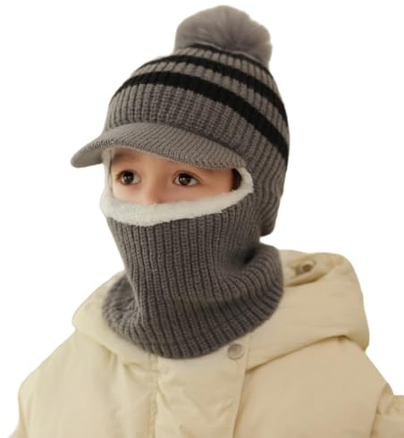 TAGVO Passamontagna in Pile Termico Bambini Invernale, 3 in 1 Antivento Caldo Scaldacollo Sciarpa con Cappuccio, Multifunzionale Balaclava Cappello da Sci per 1-5 Anni