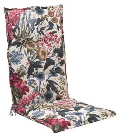 Generisch Gartenstuhlauflage - 50 x 120 cm - Mehrfarbig - Baumwolle - Polyester - Hochlehner - mit Stehsaum